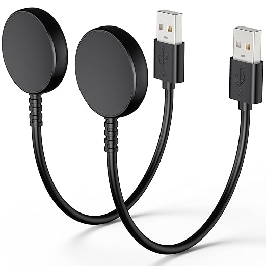 1FT 2 Pack for Samsung Galaxy Watch Charger Compatible with Watch 8/8 Classic/Ultra/7/6/6 Classic/5/5 Pro/4/4 Classic/3/Active/FE USB A Magnetic Fast Charging