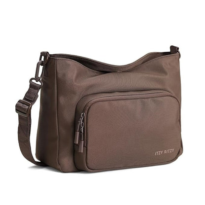 Itzy Ritzy Belong Cargo Caddy - Attaches to Stroller or Wagon; Also Includes Shoulder/Crossbody Strap (Mocha)