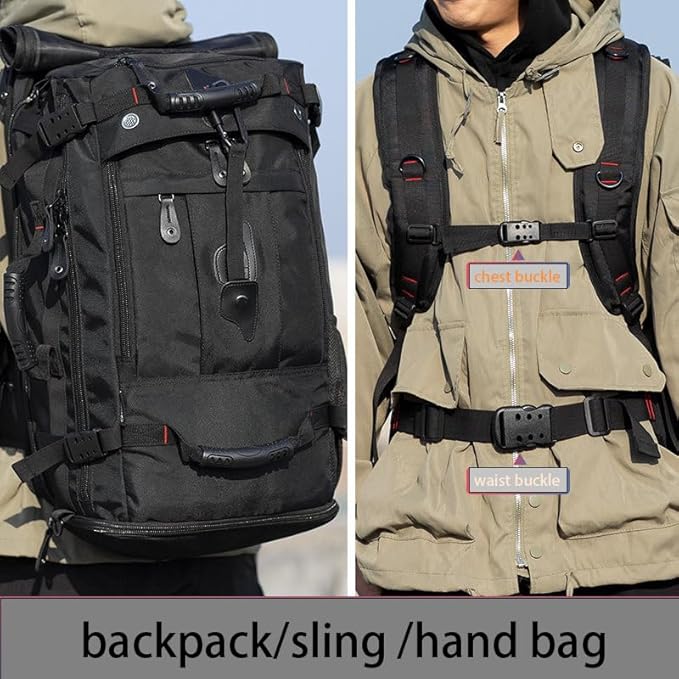 Travel Backpack Carry On Backpack Durable Convertible Duffle Bag Fit for 15.6 Inch Laptop for Men and Women hiking airplane shoes bag extendable three way uses multiple