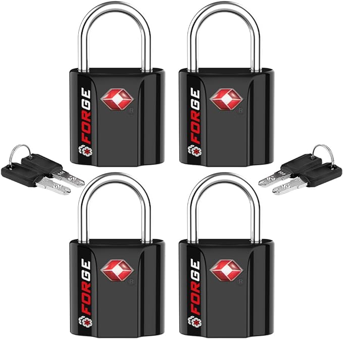 TSA Approved Luggage Locks, Ultra-Secure Dimple Key Travel Locks with Zinc Alloy Body