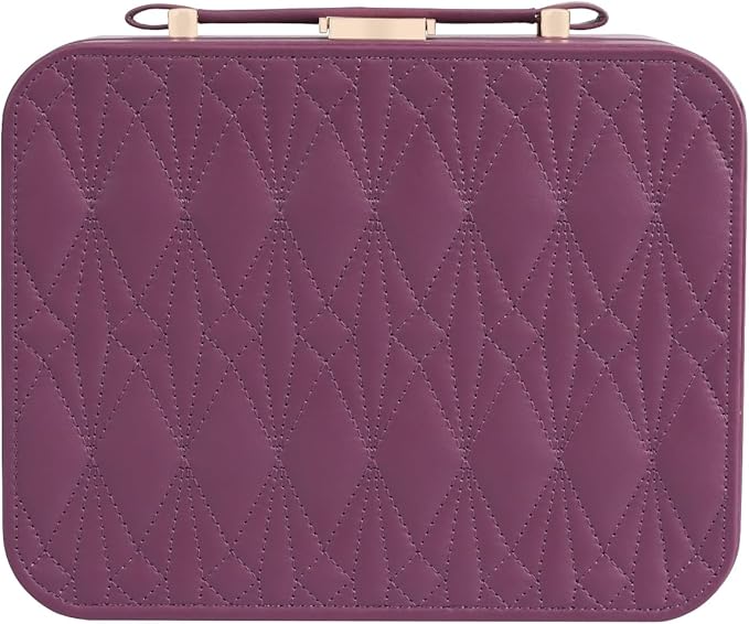 Jewelry Box for Women, Travel Jewelry Organizer Ladies Watch and Jewelry Case Travel Jewelry Case for Necklaces. (Burgundy Red)