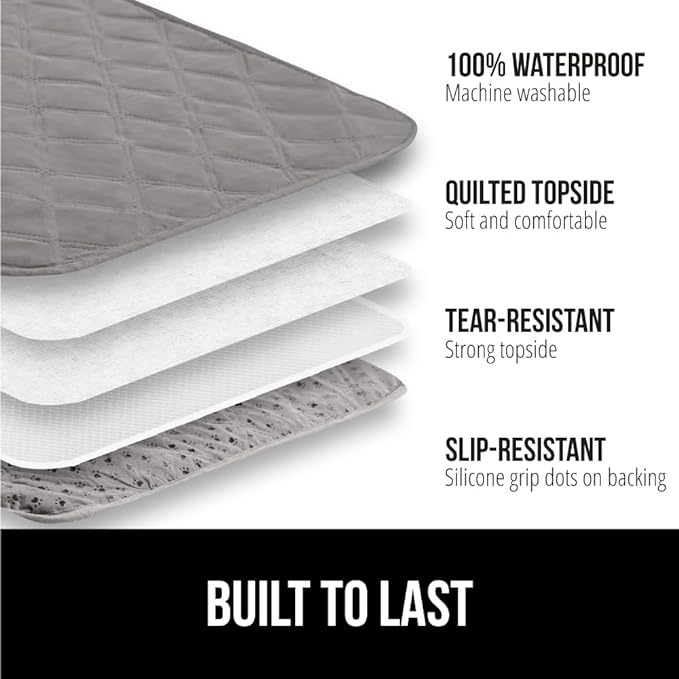 GORILLA GRIP Waterproof Bed Cover for Dogs, 102x82, Gripped Slip Resistant Backing, Leak Proof Washable Dog Blanket Covers Sofa, Couch, Sectional, Crate, Car, RV Seats, Pet Puppy Essentials, Charcoal