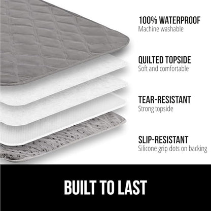 GORILLA GRIP Waterproof Bed Cover for Dogs, 102x82, Gripped Slip Resistant Backing, Leak Proof Washable Dog Blanket Covers Sofa, Couch, Sectional, Crate, Car, RV Seats, Pet Puppy Essentials, Charcoal