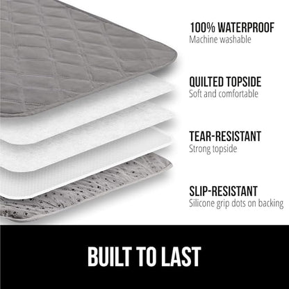 GORILLA GRIP Waterproof Bed Cover for Dogs, 82x82, Gripped Slip Resistant Backing, Leak Proof Washable Dog Blanket Covers Sofa, Couch, Sectional, Crate, Car, RV Seats, Pet Puppy Essentials, Charcoal
