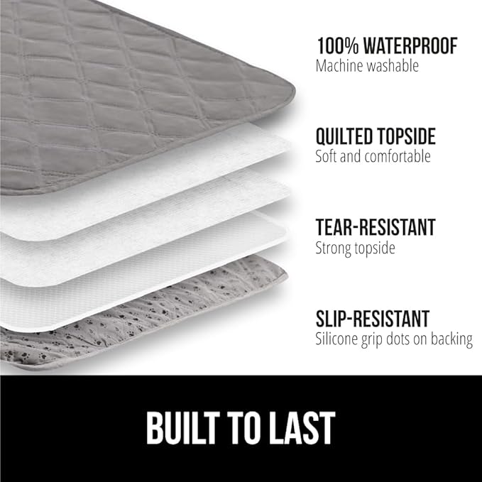 GORILLA GRIP Waterproof Bed Cover for Dogs, 82x68, Gripped Slip Resistant Backing, Leak Proof Washable Dog Blanket Covers Sofa, Couch, Sectional, Crate, Car, RV Seats, Pet Puppy Essentials, Charcoal