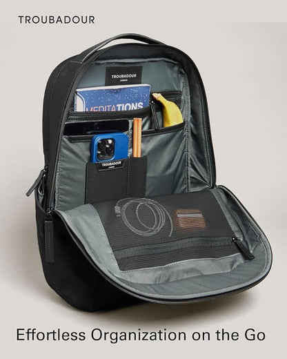 Troubadour Apex 3.0-22L Premium Laptop Backpack - Ergonomic & Water Resistant - Designed for Work and Travel - Black