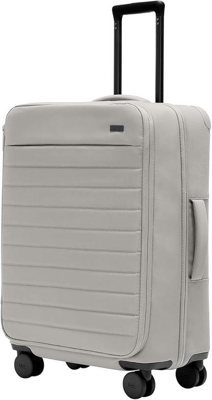 Away Softside Medium Checked Suitcase, 26 Inch Lightweight, Expandable Luggage For Men & Women, Durable Nylon Exterior, TSA Approved Lock, Ideal For Trips 1-2 Weeks, Cloud Gray