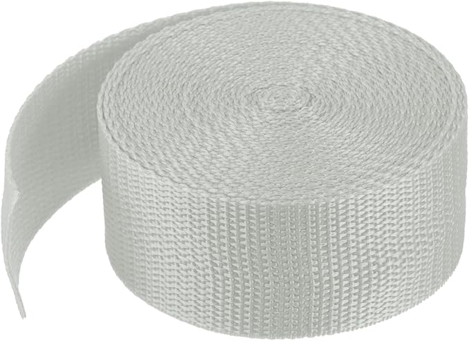MECCANIXITY Lightweight Polypropylene Webbing Strap 2" 5 Yard Backpack Strapping Band Pale Grey for Outdoor Luggage Cargo Straps
