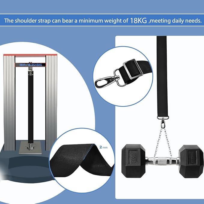 ZINMARK Shoulder Strap 79" with Fixed Pad and Dual Balance Buckles and Swivel Metal Hooks for Travel Bag and Most Bags