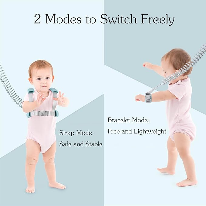 Toddler Leash for Walking, 2-in-1 Anti Lost Wrist Link & Baby Harness with Security Lock, 6.6Ft Long Rein for Boys & Girls 1-3 Years Old for Outdoor Activities, Park, and Travel（Blue）