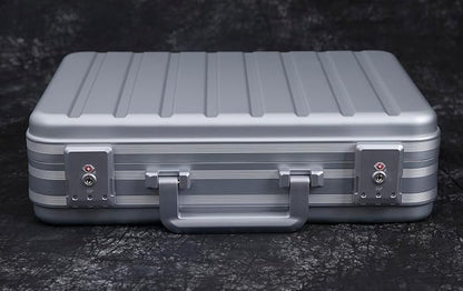 Silver Aluminum Attache Case Padded Laptop Briefcase Combo TSA Lock Hard Sided Money Suitcase with Foam