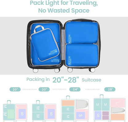 Cambond Compression Packing Cubes for Travel Women - Expandable Travel Bags Luggage Organizers Travel Essentials Compression Cubes for Travel Carry on Suitcases Organizer