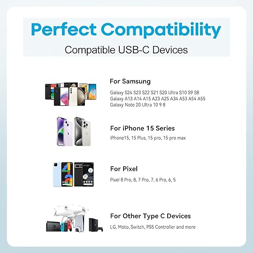 USB Cable PD Fast Charger(A TO C Rubber Purple)Mobile phone data cable,charging cable, supports data transfer,39-inch,soft liquid silicone material，compatible with almost all Type-C devices.