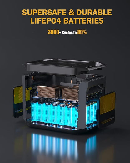 VTOMAN 3096Wh Portable Power Station Bundle with Extra Battery & 200W Pro Solar Panel Included - Up to 3000W Solar Power Generator for Home Backup, Off-grid, Road Trip, RV, Camping, Emergencies