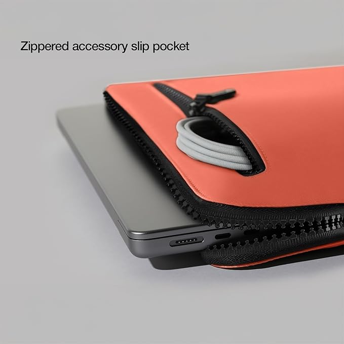 Incase Compact Laptop Sleeve with Flight Nylon MacBook/Laptop/iPad/Tablet Sleeve, and Cover, Lightweight, Weather Resistant, with Slip Pocket for Accessories (Misty Orange, 14-Inch)
