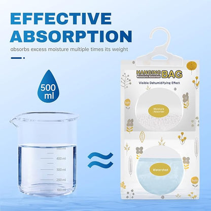 Vacplus Moisture Absorbers, Hanging Closet Dehumidifier Bags, Humidity Packs, Desiccant, Closet Dehumidifiers with Fragrance Free, 10 Pack, 9.8 OZ