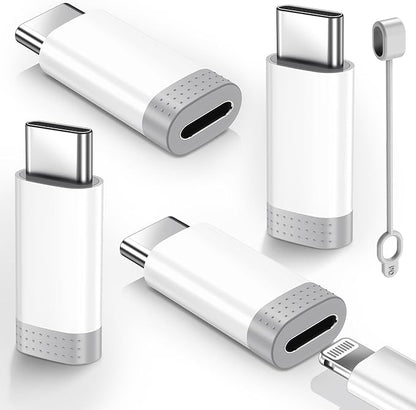 𝟒𝐏𝐚𝐜𝐤 𝐔𝐩𝐠𝐫𝐚𝐝𝐞𝐝 Lightning to USB C Adapter for iPhone 15/16/17 Pro/17 Pro Max,Fast Charging&Data Transfer,Type C Charger Connector Cable for iPhone 17/16 Accessories-Not for Headphone/OTG