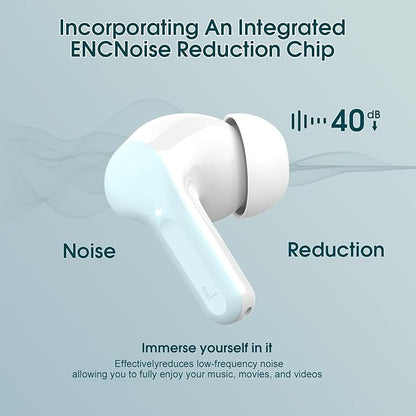 Wireless Earbuds, Bluetooth 5.4 Headphones HiFi Stereo, Bluetooth Earbuds with ENC Noise Cancelling Mic, IP7 Waterproof in Ear Earphones, 48H, LED Display Ear buds for Pad Phones Workout Sports, Azure