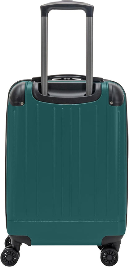Flying Axis Collection Lightweight Hardside Expandable 8-Wheel Spinner Luggage, Midnight Turquoise, 20-Inch Checked