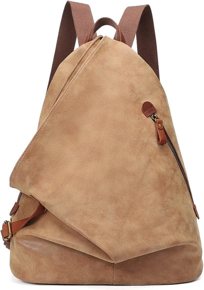 KL928 PU Leather Vintage Backpack – Large Casual Daypack Outdoor Travel Rucksack Hiking Backpacks for Men Women