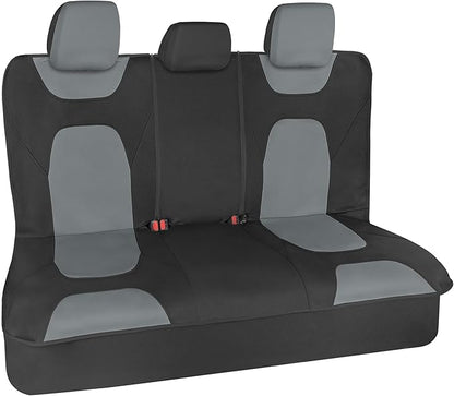 Motor Trend Waterproof Car Seat Covers Full Set – Black & Gray Seat Covers for Car Front & 60/40 Split Back Bench - Carseat Cover for Trucks, SUV - Universal Fit for Most Regular Size Vehicles
