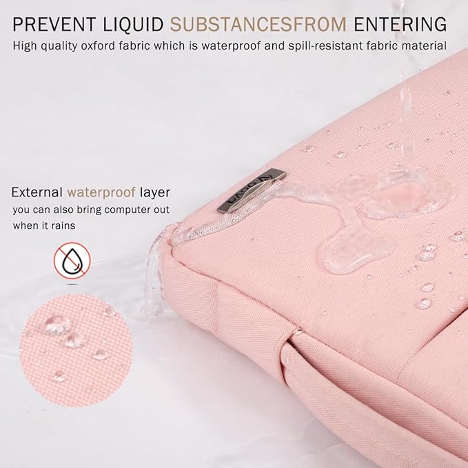 Voova 13 13.6 Inch Laptop Sleeve Case Compatible with MacBook Air 13 M1/M2/M3/M4 2020-2025, MacBook Pro 13/14, IPad Air/Pro 13, Waterproof Slim Computer Bag Cover with Handle, Sakura Pink