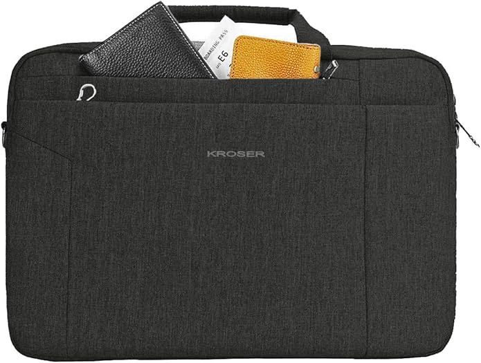 KROSER Laptop Bag 15.6 Inch Briefcase Shoulder Bag Water Repellent Laptop Bag Bussiness Carrying Handbag