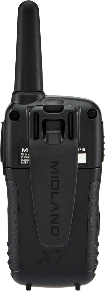 Midland - T51SLV X-Talker Spotting and Recovery Walkie -Talkie Long Range - FRS Two Way Radio for Adults and Kids, 38 Privacy Codes - Black/Silver - 2-Pack