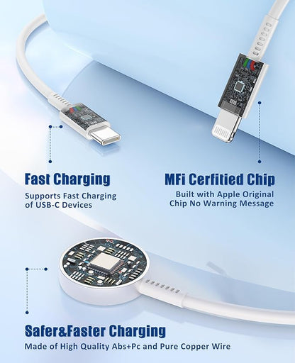 for Apple Watch Charger Fast Charging,3 in 1 Multi Chargers Cable with 20W USB C Charger, iWatch Charger Cord 6FT for iWatch Series Ultra 3/2/SE 3/11/10/9/8/7/6/5/4/iPhone17 15 16 Pro Max/14/13/12/11