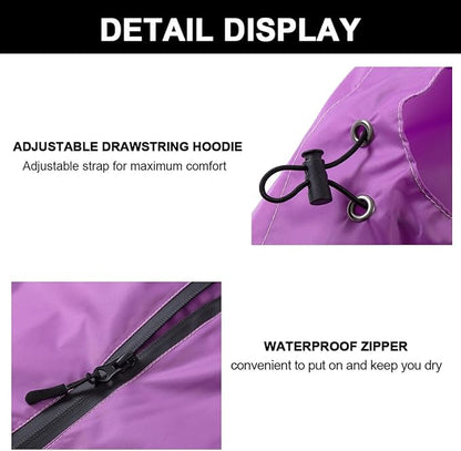 Fashion Hooded Rain Poncho Waterproof Raincoat Jacket with pocket for Women/Men/Adult