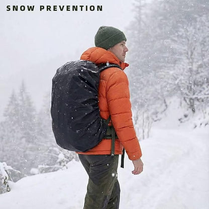 Silfrae Waterproof Rucksack Cover Backpack Rain Cover 30L-100L for Travel Climbing Hiking (Black+Green, 60L-70L)