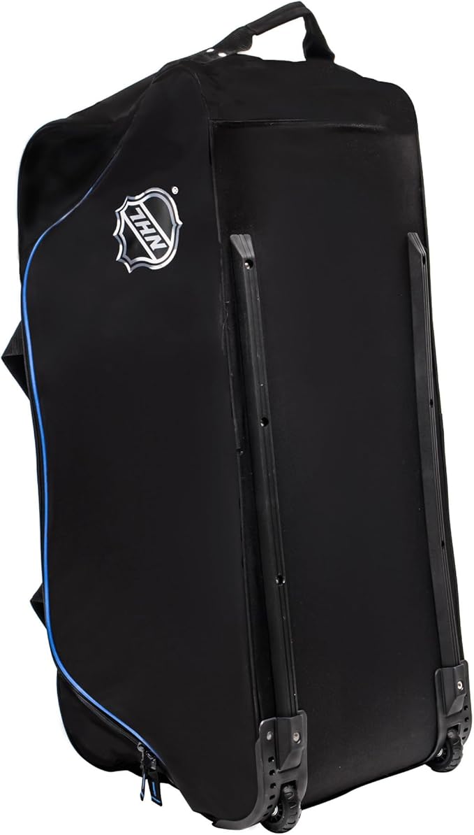 NHL National Hockey League 34-Inch Black Rolling Duffel Bag – Hockey Gear Bag with Wheels, Large Capacity Duffel Bag for Travel, Multi-Pocket Large Sports & Gym Equipment Bag