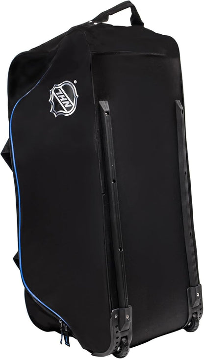 NHL National Hockey League 34-Inch Black Rolling Duffel Bag – Hockey Gear Bag with Wheels, Large Capacity Duffel Bag for Travel, Multi-Pocket Large Sports & Gym Equipment Bag