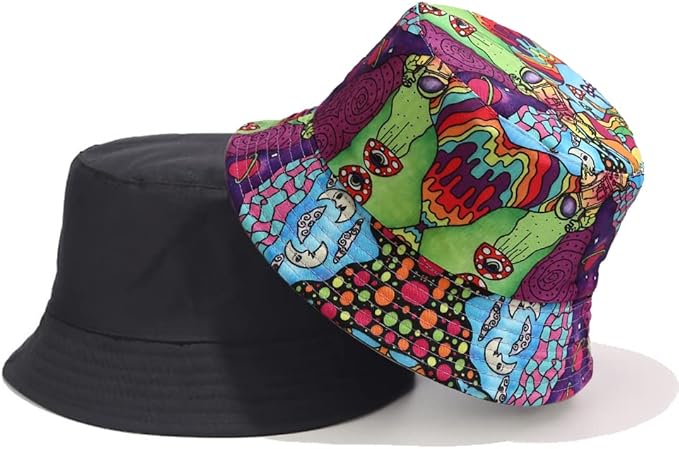 XYIYI Cute Bucket Hat Beach Fisherman Hats for Women, Reversible Double-Side-Wear