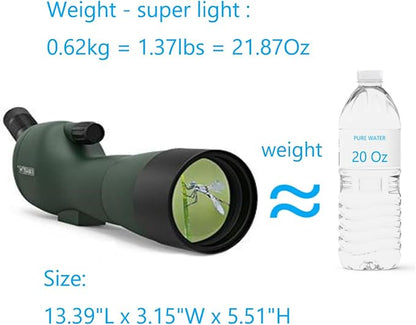 Emarth 20-60x60 Angled Spotting Scope for Target Shooting, Spotting Scope w/Tripod 14" Tabletop/Carry Bag, 1.37lb Light Spotter Scope, Waterproof Spotting Scopes for Hunting/Birding/Wildlife View