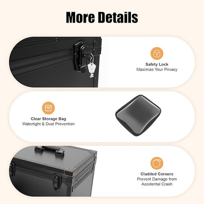 Professional Rolling Makeup Case 4 Drawers Pro Artist Cosmetic Train Cases Hairstylist Travel Case with Multiple Compartments & Hair Dryer Holder