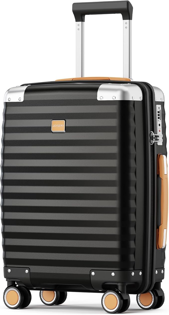 Joyway Carry On Luggage, 20 IN Suitcase Hardside Checked with TSA Lock (Black, 20'')