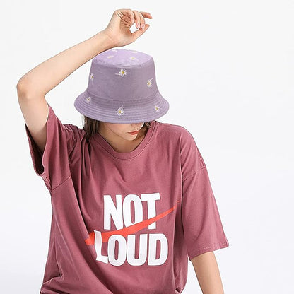 XYIYI Cute Bucket Hat Beach Fisherman Hats for Women, Reversible Double-Side-Wear