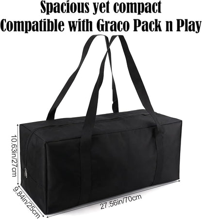 Carry Bag for Graco Pack n Play, Oxford Cloth Foldable Duffle Bag with Zipper and Handle for Travel and Storage Accessories