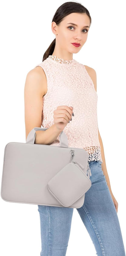 MOSISO Laptop Case 16 inch, 15-15.6 inch Laptop Sleeve Bag Compatible with MacBook Pro 16, HP, Acer, Dell, Lenovo, ASUS, Neoprene Carrying Computer Bag with Handle&Detachable Small Case, Stone Gray