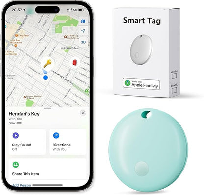 Tracker Tags, Item Finder Work with Apple Find My (iOS Only), Tracking Device Locator Smart Tag for Luggage, Keys, Wallet, Bike, Bags (Blue, 1 Pack)