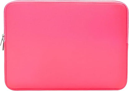 RAINYEAR 14 Inch Laptop Sleeve Case Protective Soft Padded Zipper Cover Carrying Computer Bag Compatible with 14" Notebook Chromebook Tablet Ultrabook (Bright Pink)