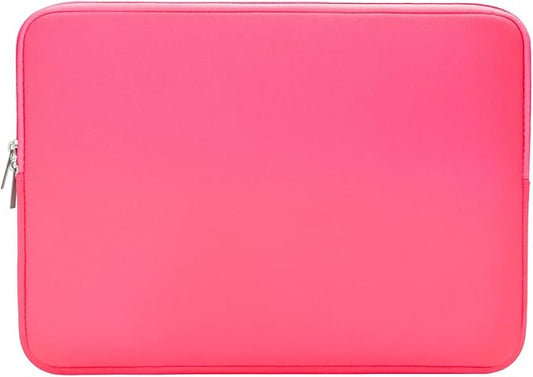 RAINYEAR 14 Inch Laptop Sleeve Case Protective Soft Padded Zipper Cover Carrying Computer Bag Compatible with 14" Notebook Chromebook Tablet Ultrabook (Bright Pink)