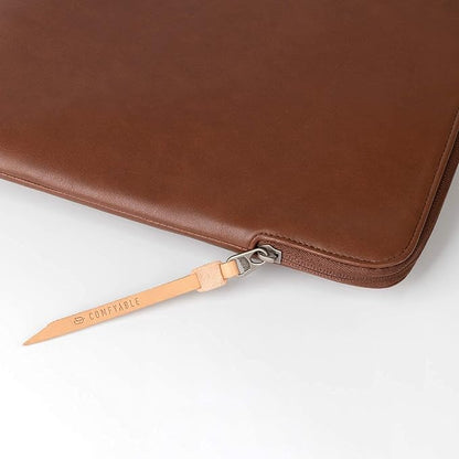 Comfyable Slim Protective Laptop Sleeve 14 Inch Snugly Compatible with MacBook Pro 14-inch M5 M4 M3 M2 M1 Pro/Max 2025, PU Leather Bag Waterproof Cover Notebook Computer Case for Mac, Brown