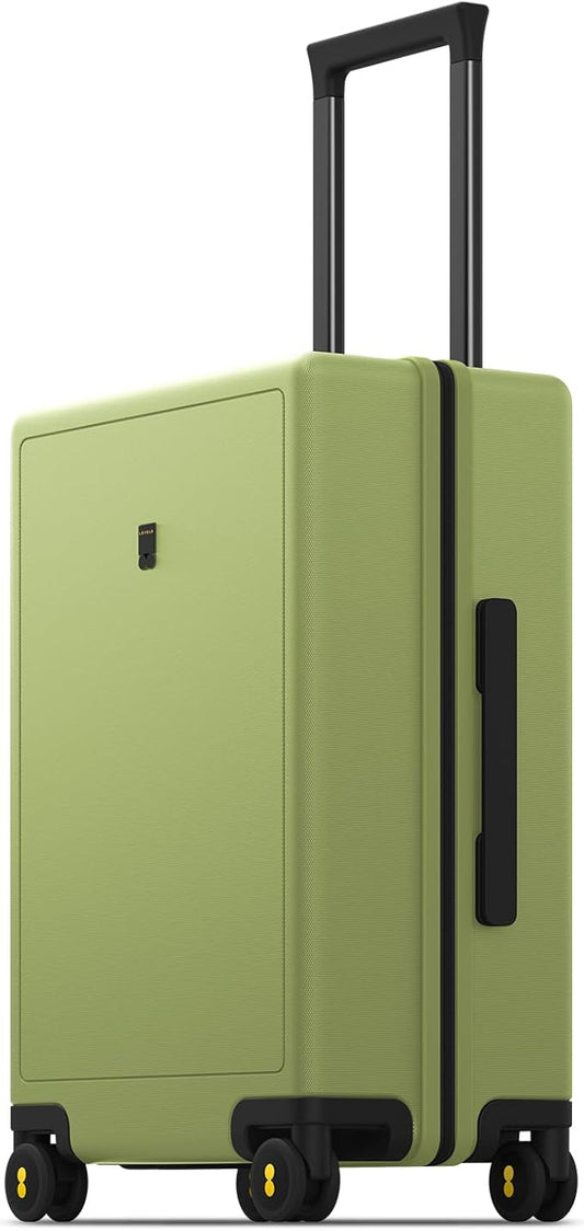 LEVEL8 Carry on Luggage Airline Approved with Spinner Wheels, Lightweight Luminous Textured Travel Bags for Women Men, Tsa Lock Cabin Suitcase, 20 Inch, Pickle Green
