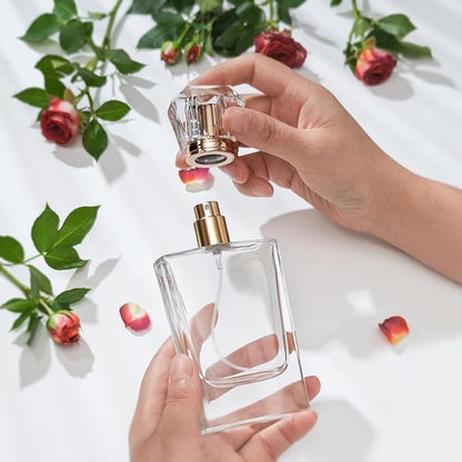 50ml/1.7 Oz Glass Spray Bottle Perfume Atomizer,Empty Refillable Perfume Spray Bottle with 3 Kinds of Dispenser (A6)