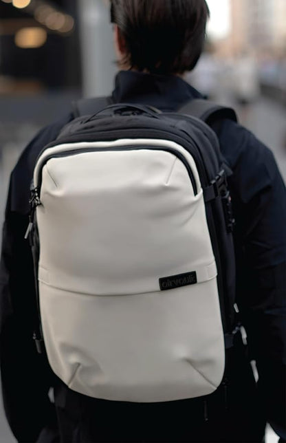 AirVault Vacuum Seal Travel Backpack 60L with Expandable Vortex Air Compression Vacuum System Water Resistant TSA Lock (Vacuum Pump Included, White, 60L)