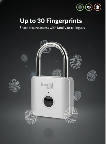 Fingerprint Padlock – Smart Biometric Lock, USB-C Rechargeable Keyless Thumbprint Locker Lock, Stores Up to 30 Fingerprints, Water-Resistant Digital Padlock for Gym, Gate, Luggage & Outdoor Storage