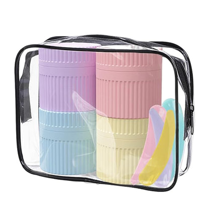 Pack of 4 Travel Bottles, Silicone Refillable Portable Container for Easy Transport in Luggage Bags and Carry Ons Travel Esse