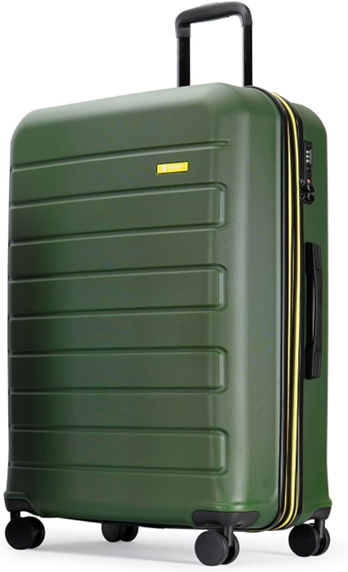 GinzaTravel ABS Luggage with TSA Locks,Large 28-Inch Expandable, and Friction-Resistant in dark green Spinner Suitcases